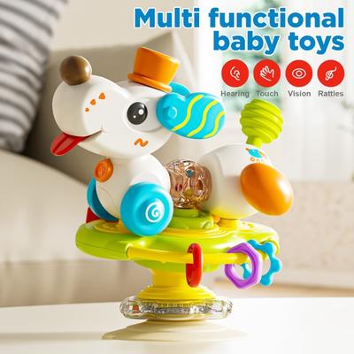 Baby Saugnapf Fütterungstrainer Spinner Spielzeug ABS Cartoon Hund Fördert Hand-Auge-Koordination Frühe Bildung Handheld Spielzeug