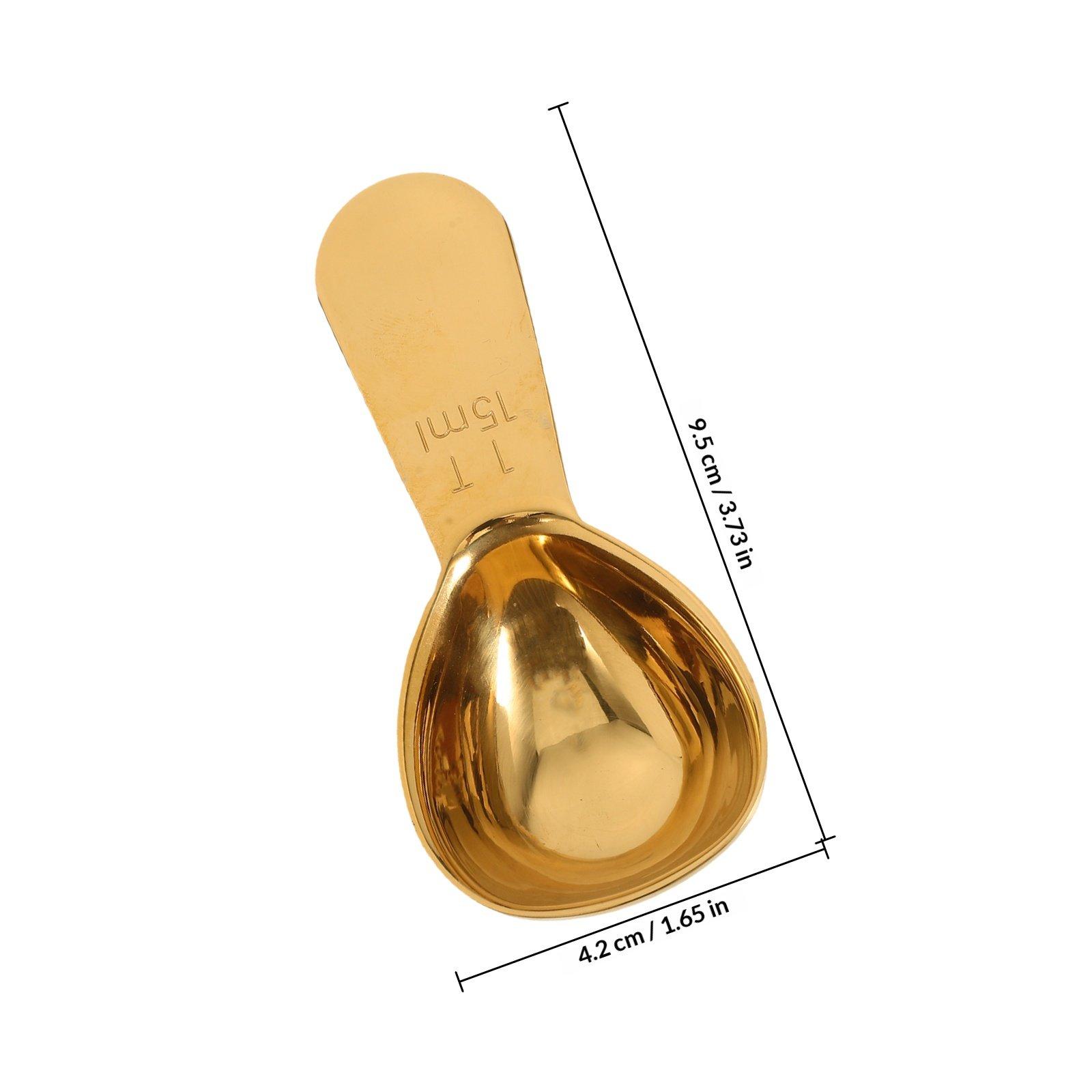 

Stainless Steel Coffee Scoop Spoon Short Handle Small Tablespoon Precision Measuring Spoon for Ground Coffee Loose Tea Milk золотистий