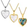 You Can Open The Photo Box, Gold Heart-Shaped Necklace, Stainless Steel Color, Women'S Love Pendant, And You Can Make Photos For Your Mother.