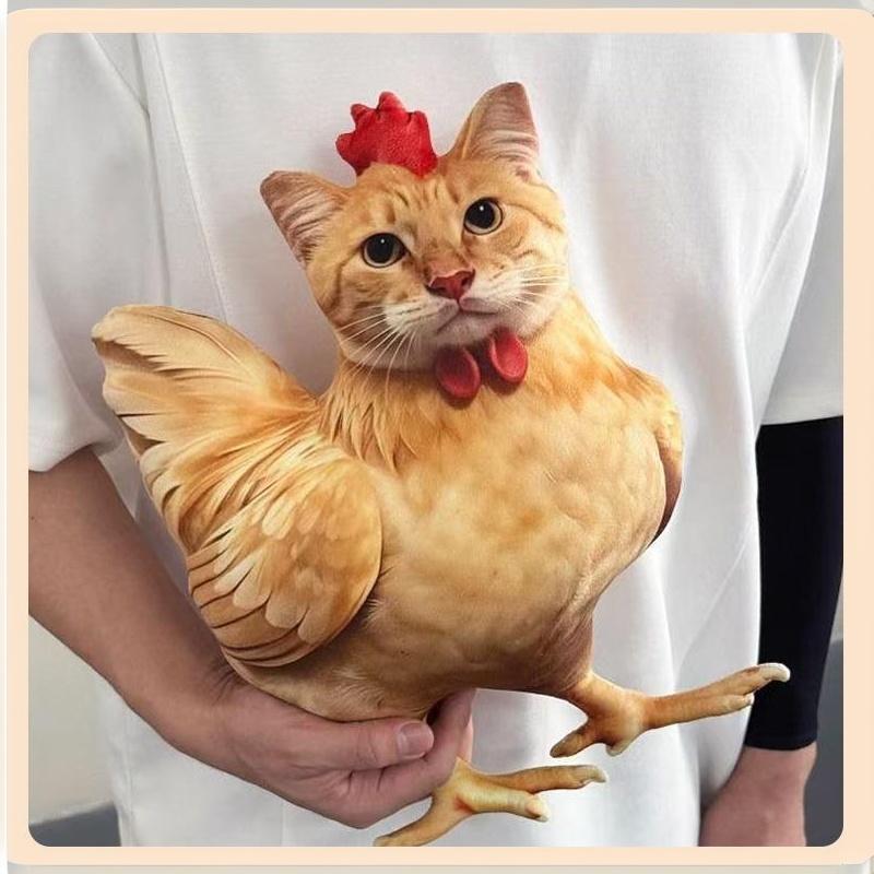 Kreatives Katzen-Hühnchen-förmiges Plüschtier Weiche flauschige Stoffpuppe Nicht reizendes Gewebe Perfekt für Wohnkultur Babyparty-Geschenkoption