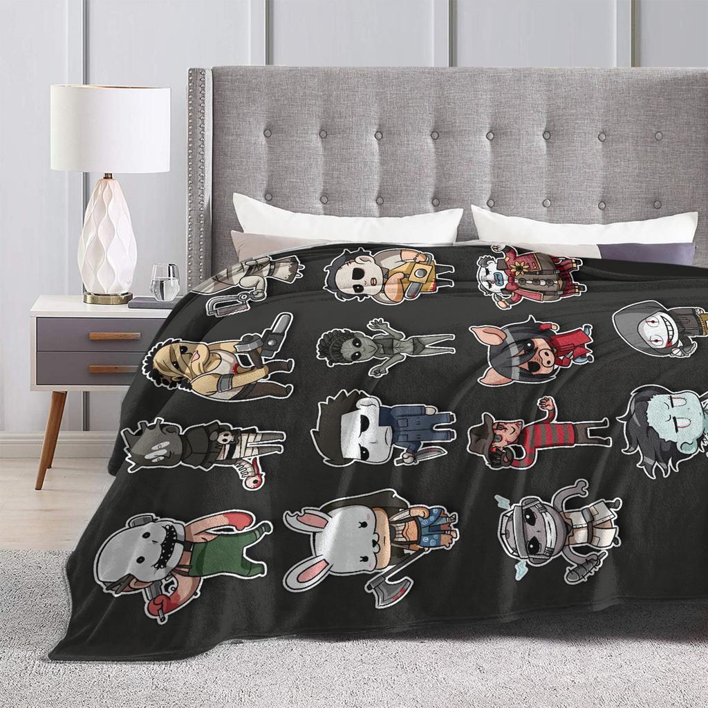 Dead by Daylight Charaktere Kuscheldecke Super Weich Kinder Flugzeug Reise Flanell für Sofa Sessel Mode Sofa Bettbezug