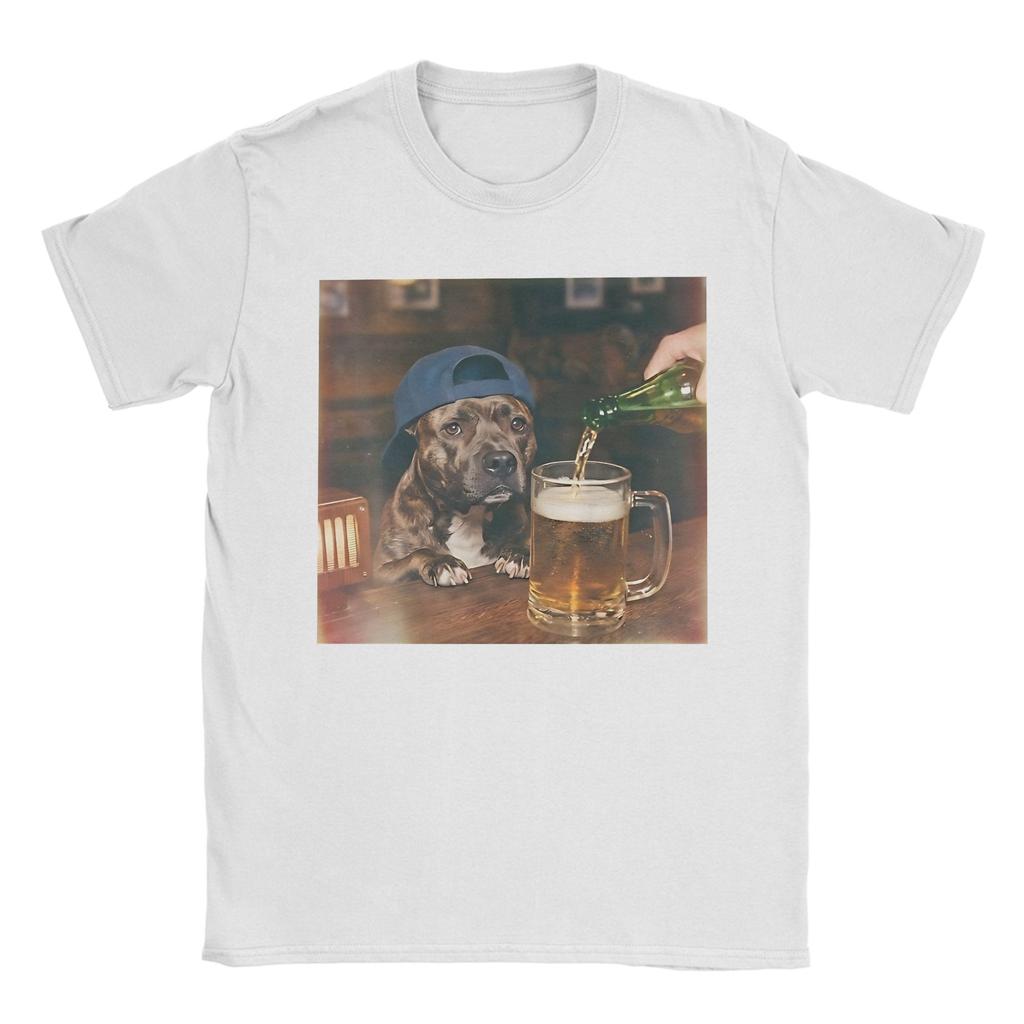 Unisex Unisex T-Shirt Lustiger Patriotischer Zwergspitz Hund Trinkt Bier Amerikanische Reine Baumwolle T-Shirts Rundhals Kleidung Große Größen