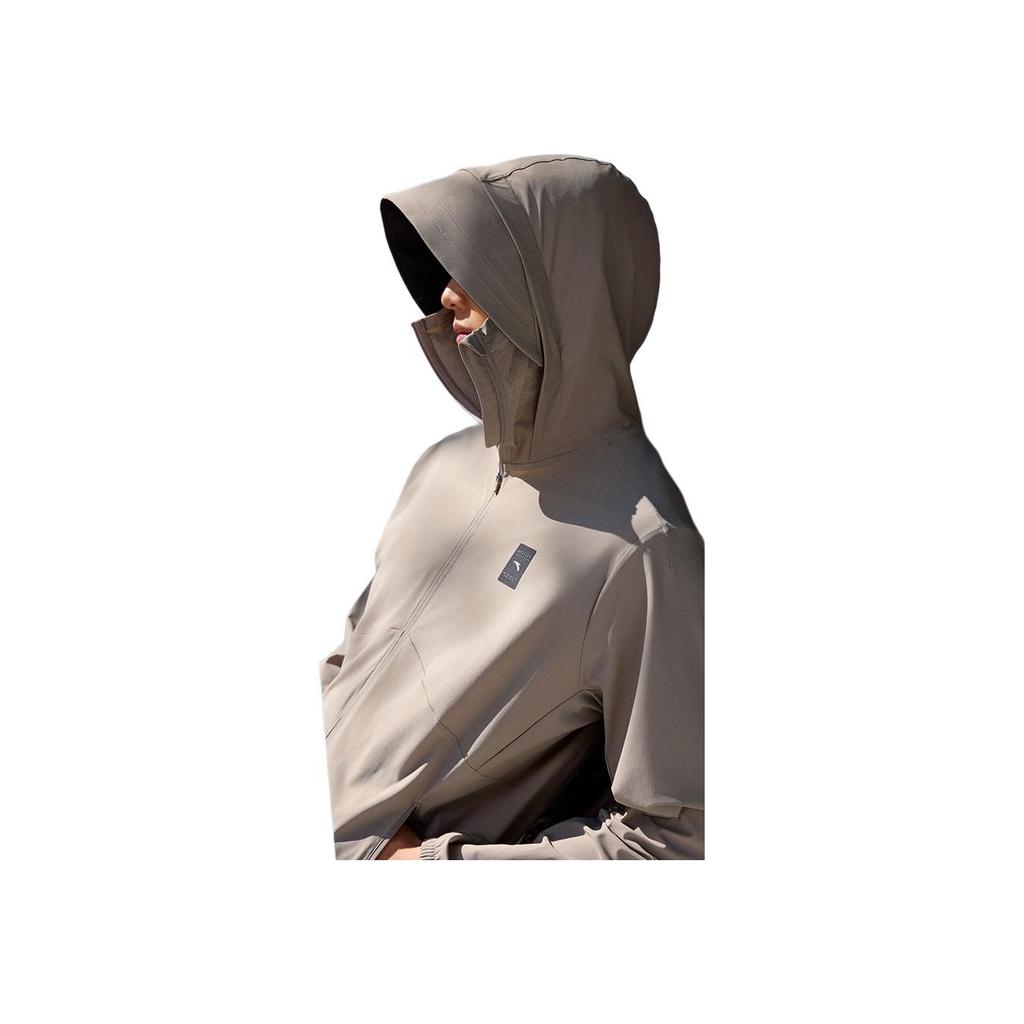 Anta Training Series Logo Hooded Zipper Breathable Sun Protection Jacket Men Jackets Cool-Gray-Green 952427701-5