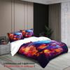 3Pcs Skull Bedding Sets 3D Printed Flame Pattern Anti-Slip Stain Resistant Duvet Cover Sets With Pillowcases No Filling