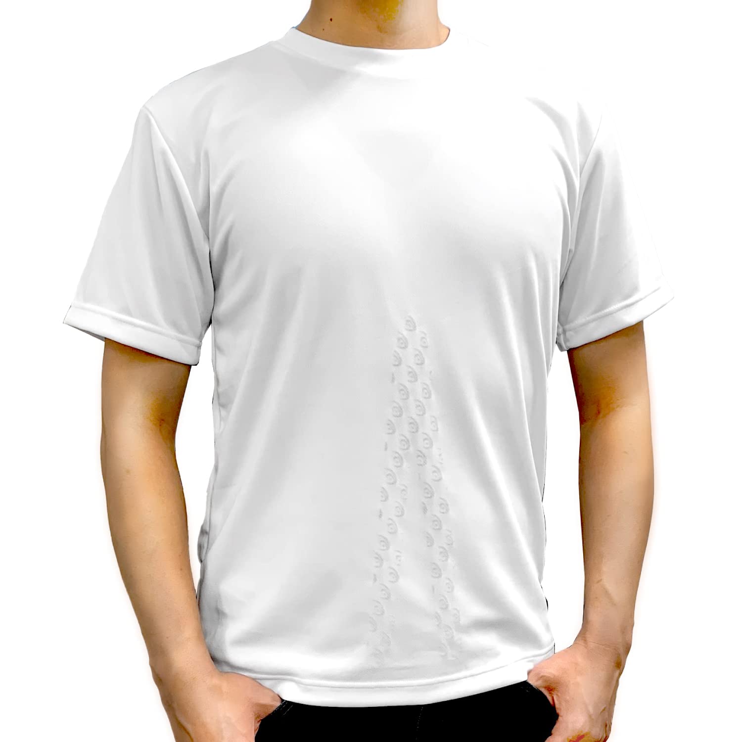 

Revive Shirt Patented Powered Shirt Sportswear Training Wear Workwear Uniform Power Suit Assist Suit Recovery Wear Short [Round Neck/Polyester] білий