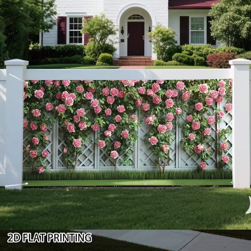 2D American Yard Full Bloom Rose Trellis Nature Photography Background