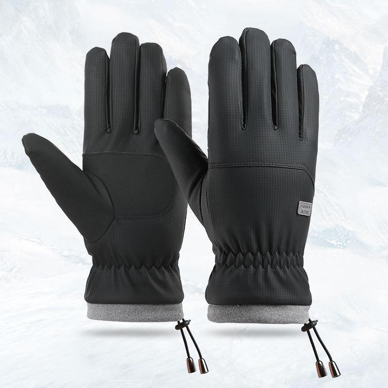 Warm gloves, piled and thickened outdoor waterproof cycling large cotton cold-proof gloves