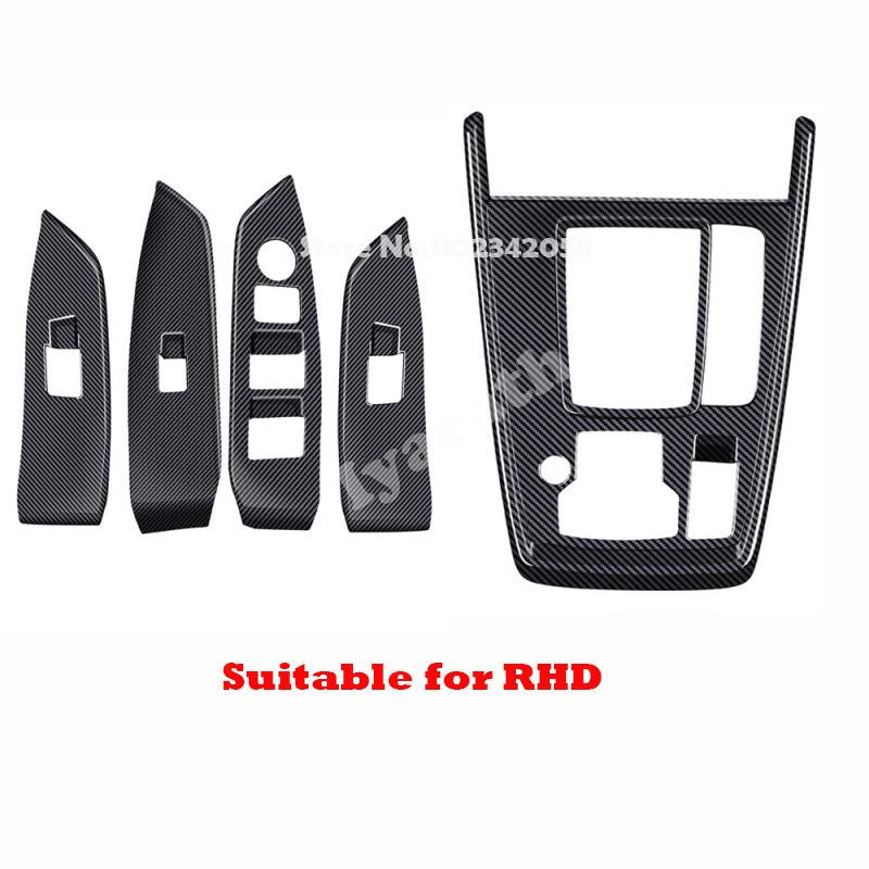 LHD RHD For Mazda CX8 CX-8 2017- ABS BLACK Inner Window Lift Switch Button Panel Cover Trim Gear Shift Panel Accessories
