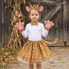 Giraffe Skirt Headband Bow Children Short Dress  Themed Carnival Event