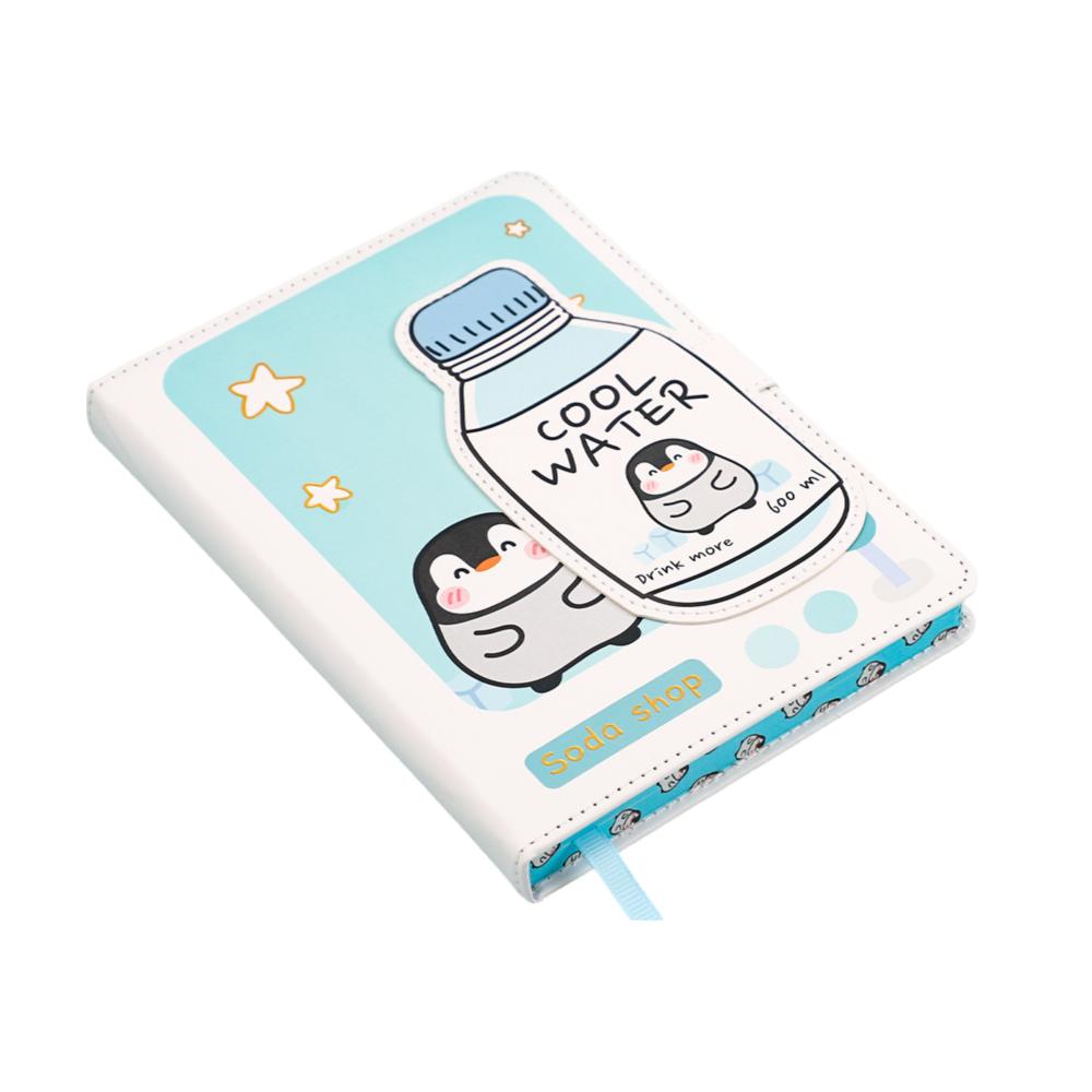 

Macaron Color Student Notebook 224 Pages PU Leather Notepad B6 Magnetic Notebook To Do List синий