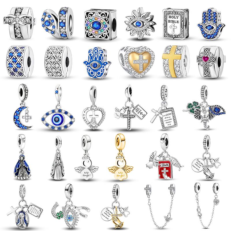 Copper The Cross Angel Bible Devil'S Eye Fit Diy Charms Beads Necklace Making Gift Of High Quality Fine Jewelry