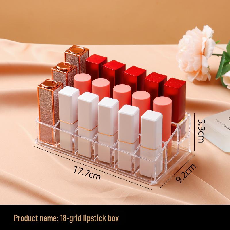 Transparent Lipstick Storage Box - 24/36/40 Grid Plastic Display Stand for Cosmetics