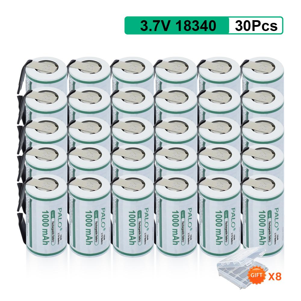PALO 18350 Lithium Battery 3.7V Rechargeable Li-ion 18350 Cells With Nickel Sheet for Electric Flashlight Toothbrush