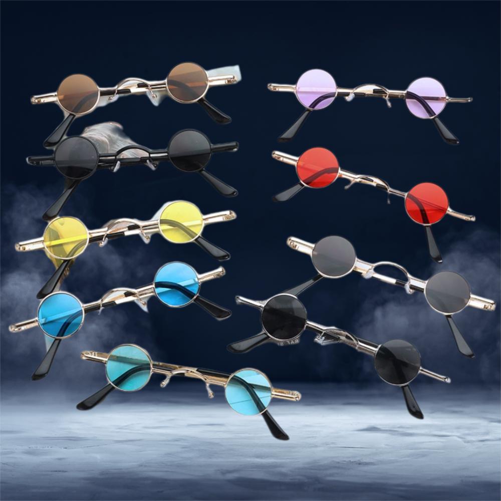 Retro Candy Color Small Round Shape Sunglasses for Female Male Ultra Metal Framesd Hip Hop Punk Sun Spectacles Ins Fashion Shades