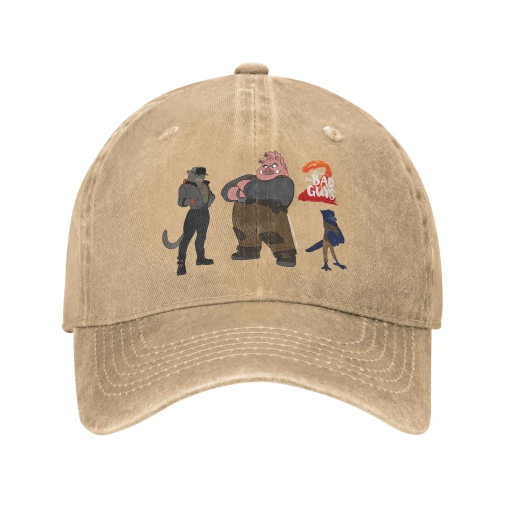 Casual The Bad Guys 2 Group Bad Girls Baseball Cap Unisex Distressed Cotton Snapback Hat Movie Outdoor Workouts Unstructured Hat