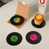 2/4/6/12pcs Retro Vinyl Record Cup Coaster Anti-slip Coffee Coasters Heat Resistant Music Drink Mug Mat Table Placemat Decor