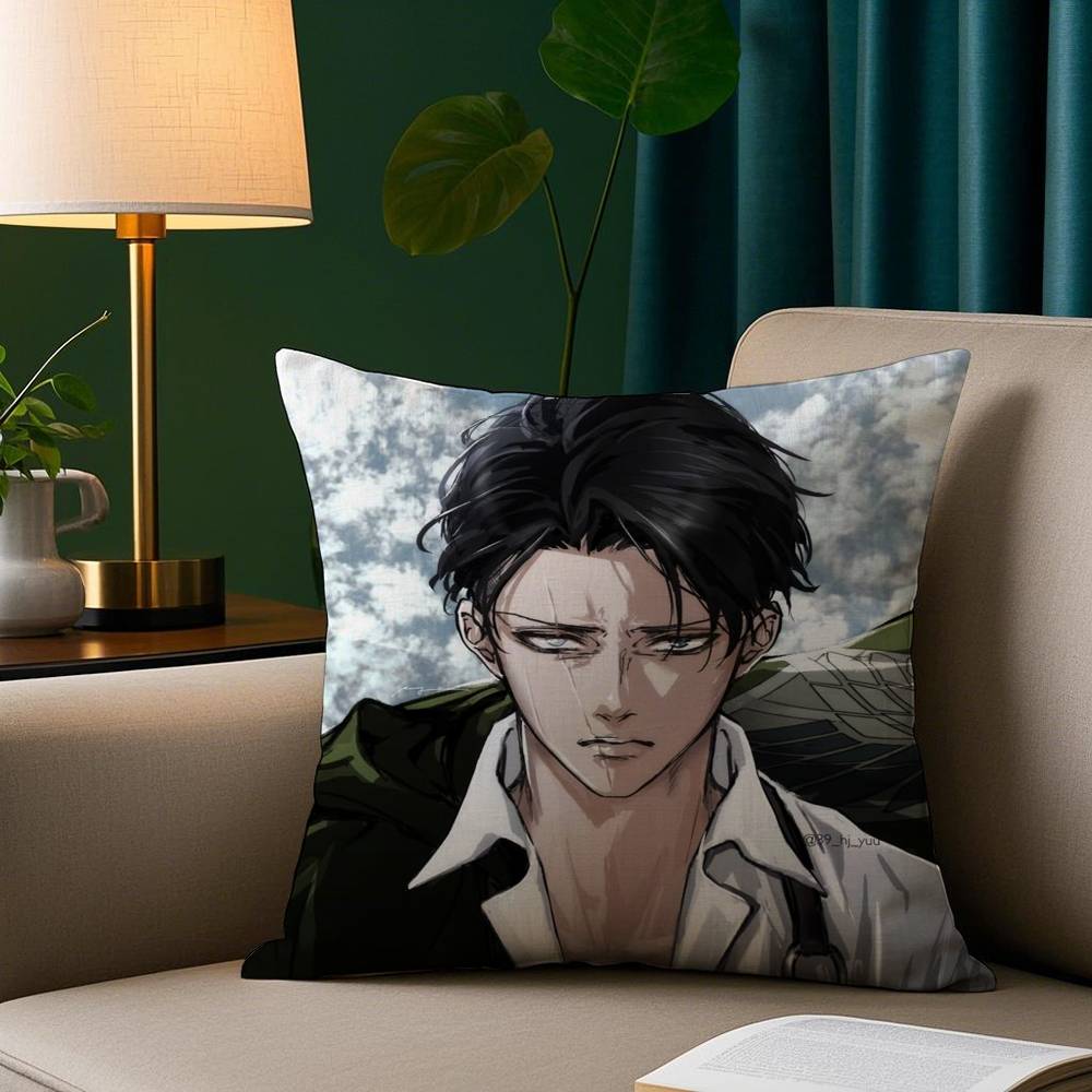 Levi Ackerman Attack On Titan Kissenbezug Gemütlicher Plüsch-Kissenbezug Beidseitig bedruckt – Wohngeschenk für Schlafzimmerdeko