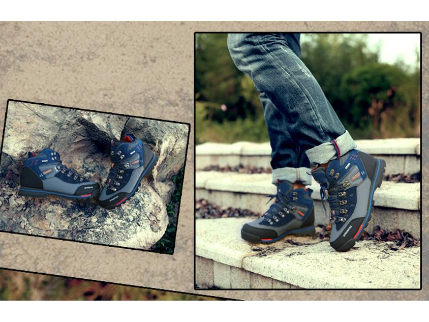Men's High-Top Hiking & Trail Running Shoes – Fashionable Outdoor Mountaineering Footwear 8037