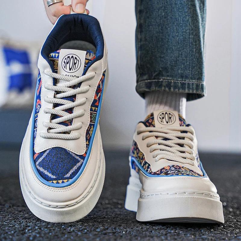 Shoes for Men Thick-soled Student Sneakers Anti-slip Comfort Sports Shoes Fashionable Breathable Casual Men Shoes Zapatos Hombre