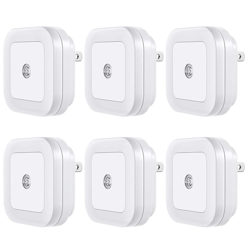 6 Pack Dusk to Dawn Sensor LED Night Light Square Smart Sensor Light Motion Sensor Light Hallway