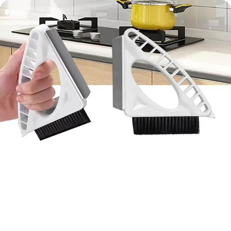 3 In 1 Multifunctional Handheld Water Scraper for Household Cleaning Window Rail Cleaning Brush Grooves Cleaning Brushes Tools