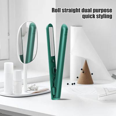 Portable USB Hair Straightener Fast Heating Electric Curling Iron Straight Curly Hair Bangs