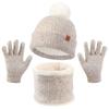 Children's Hat Scarf Gloves Three Piece Set Northern Winter Double Layer Cold Proof Knitted Hat Boys and Girls Scarves Three Piece Set