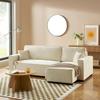 Convertible and Reversible Corner Sofa GAVI 4 Seats Beige Fabric