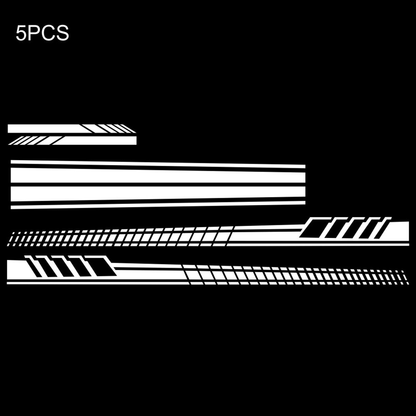 

5Pcs Car Stickers Body Sticker Decals Stripes Car Side Door Body Hood Rearview Mirror Decal Stickers Set белый