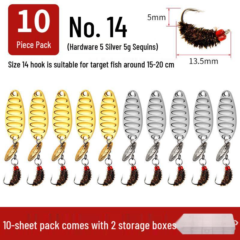 Modified Fly Fishing Hooks: Flat Vibration Spinner, Dragon Scale Micro Lures for Mandarin Fish & Crucian Carp