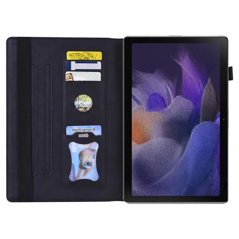 Samsung Tab A11 Plus 11-inch Leather Case with Card Slot and Stand, Frosted Patchwork Design