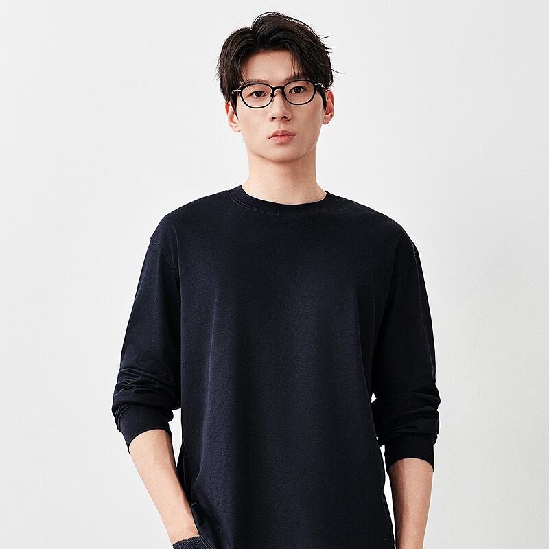 Men's Premium 50S Cotton Crew Neck Long-Sleeve T-Shirt