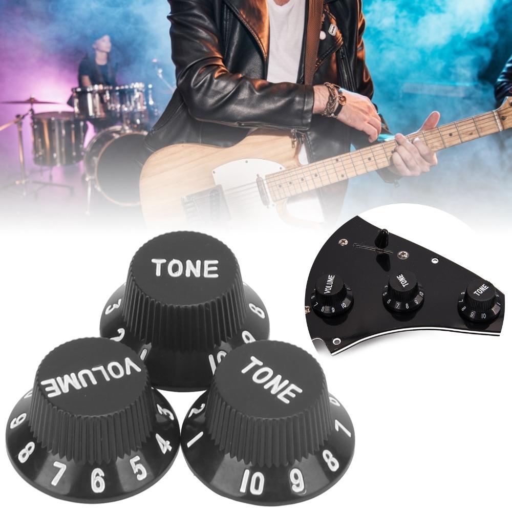 3PCS 2T1V Guitar Control Knobs Black Color Speed Control Knobs Electric Guitar
