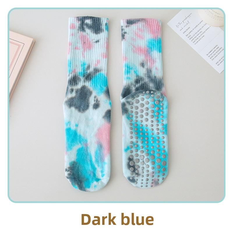 Socks Tie-dye Women's Socks Medium Tube Non-slip Yoga Floor Sports Socks Anti-pilling Casual