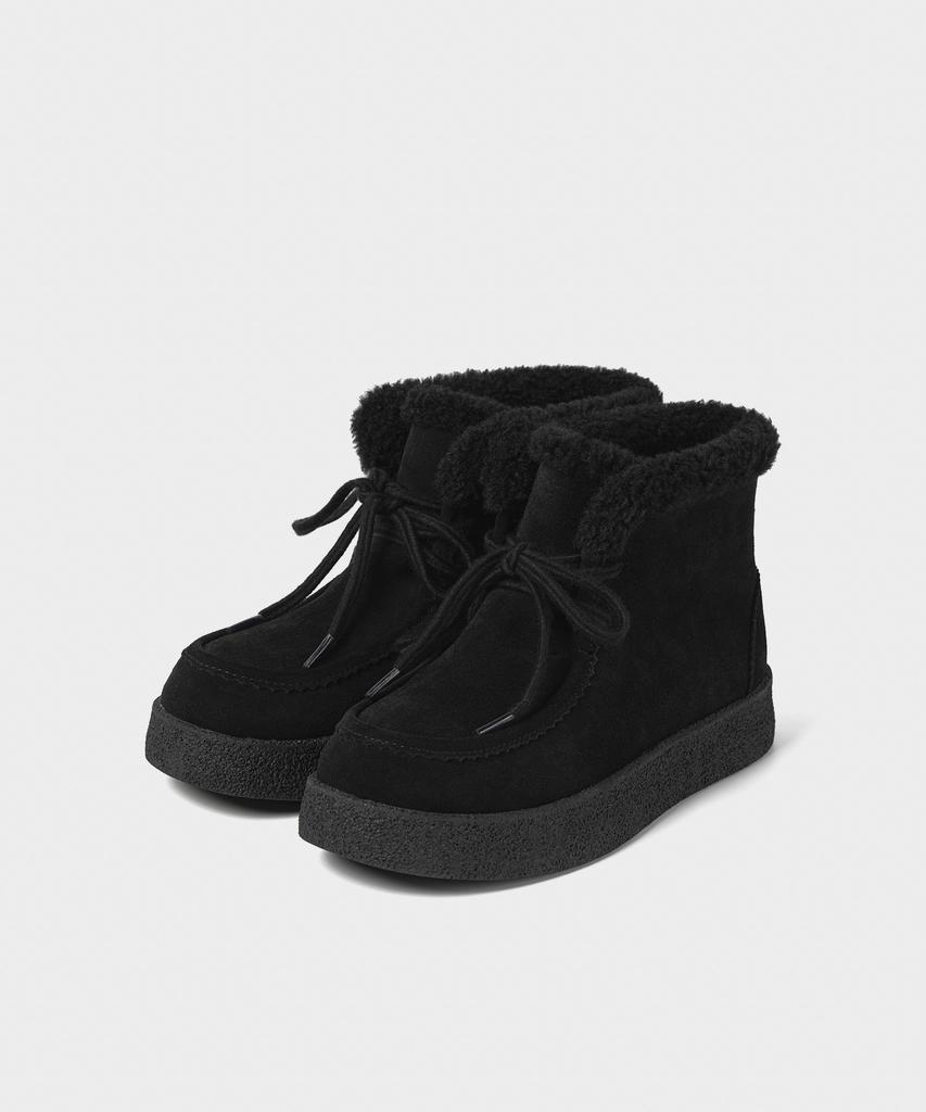 Khiho Lacero Shearing Fur Boots Black