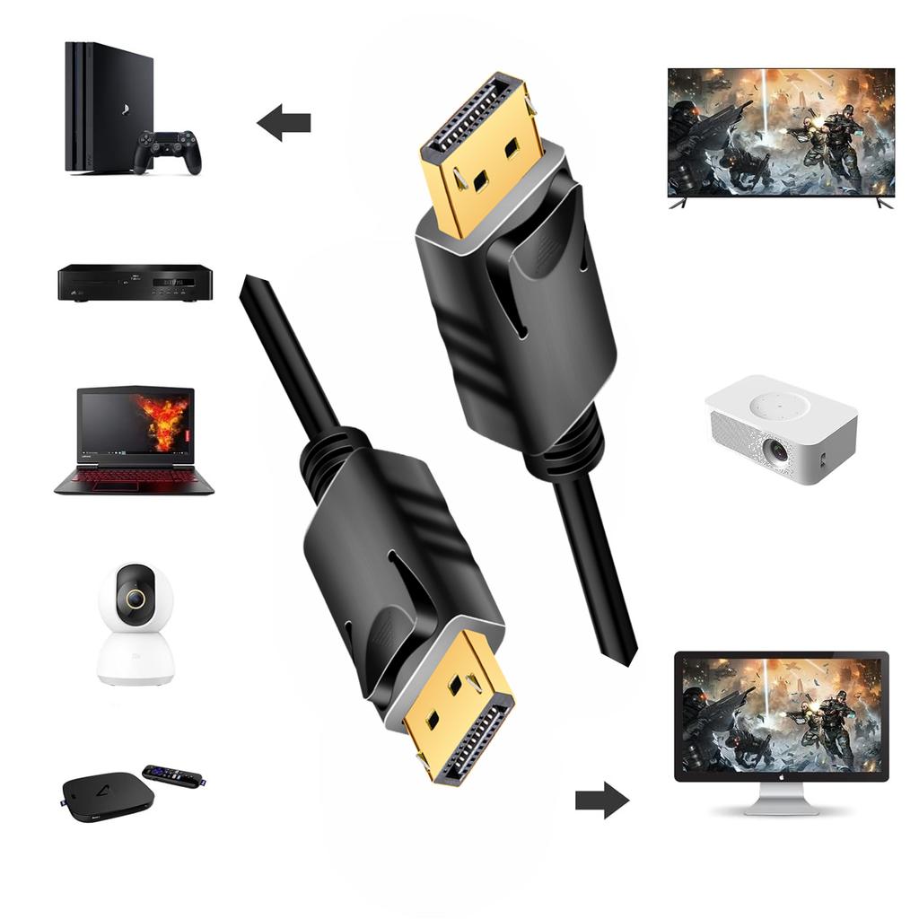 DisplayPort 1.2 DP M/M Cable 3m Black LogiLink 4K 60Hz UHD Shielded Gold-Plated Multi Stream Audio Video