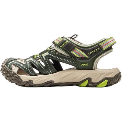 Li Ning Kids Outdoor Comfortable Versatile Shock Absorbing Breathable Low Top Sandals Kids Sandals Army-Green YKEV014-3