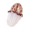 Durable Waterproof Double Layer Shower Cap Printed Elastic Bath Hat 1 Piece for Home Salon Spa Travel Bathroom