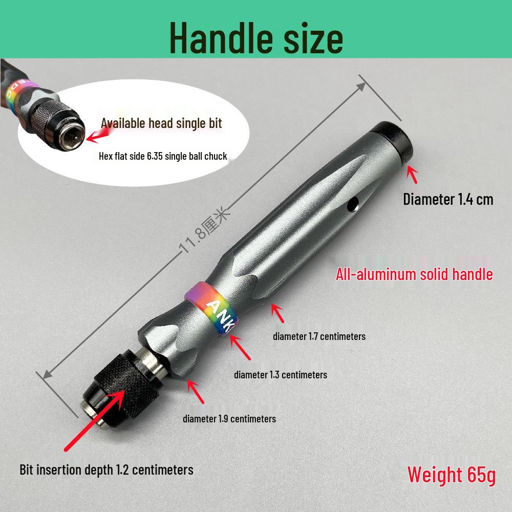 Multi-Use Metal Screwdriver with 6.35mm Bit Handle