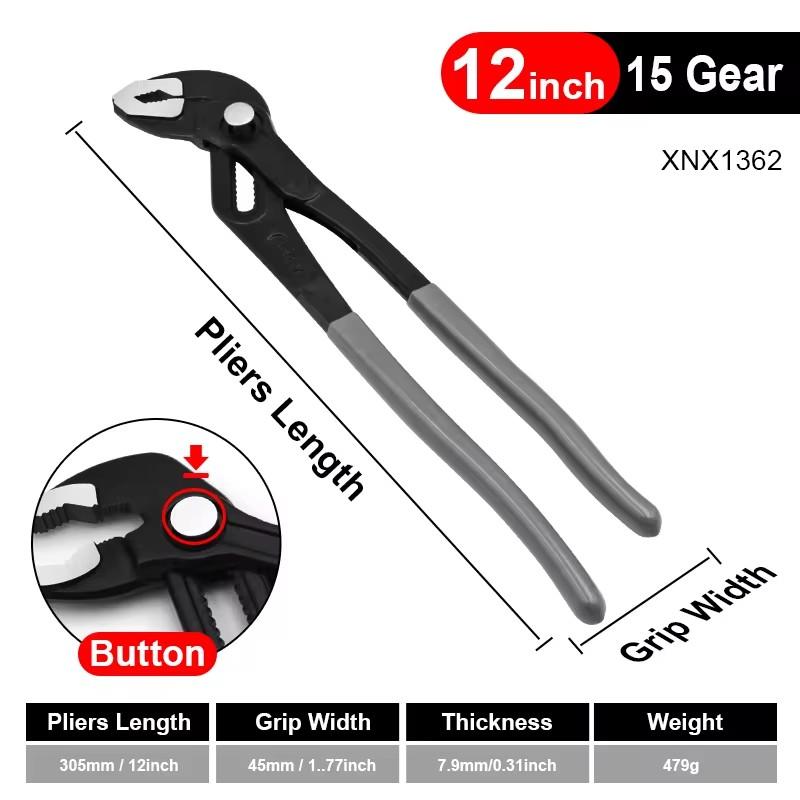 8/10/12 inch Adjustable Water Pump Pliers Quick-Release Plumbing Pliers Pipe Wrench Water Pipe Clamp Pliers Household Hand Tools