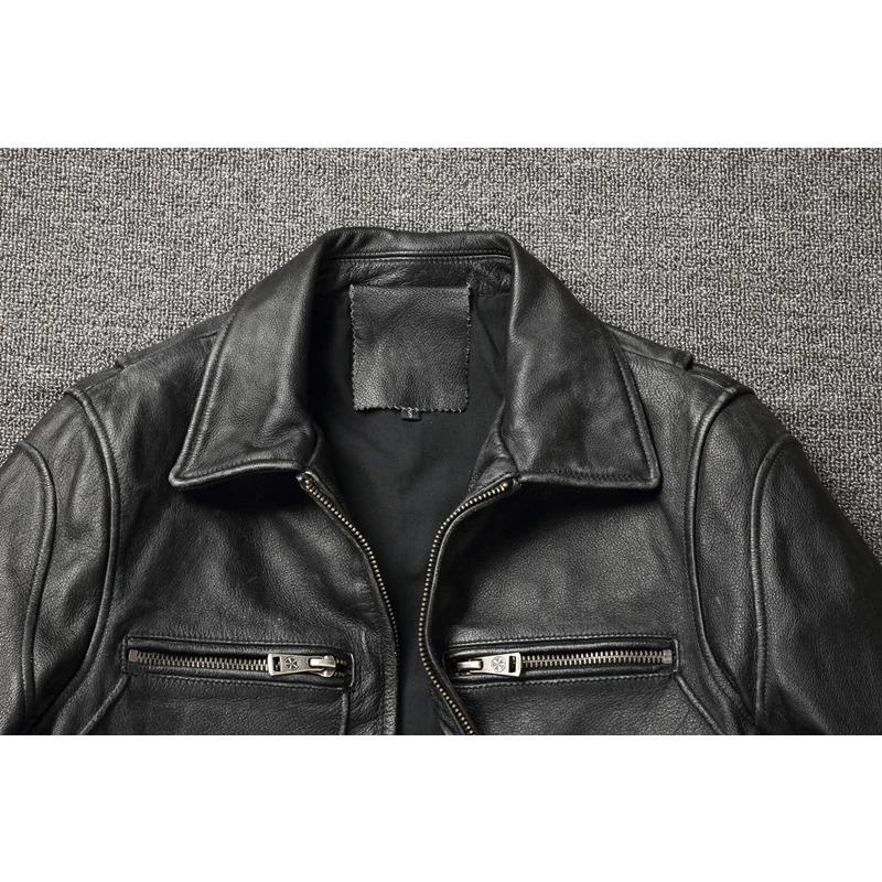 Chinese Size Men Cowhide Coat Vintage Men Leather Jacket Genuine Leather Clothes Men's Winter Jacket Motorcycle Biker Jackets
