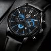 2PCS Set DEYROS Fashion Men's Watch Business Men's Leather Strap Calendar Watch Casual Men's Quartz Watch Men's Gifts