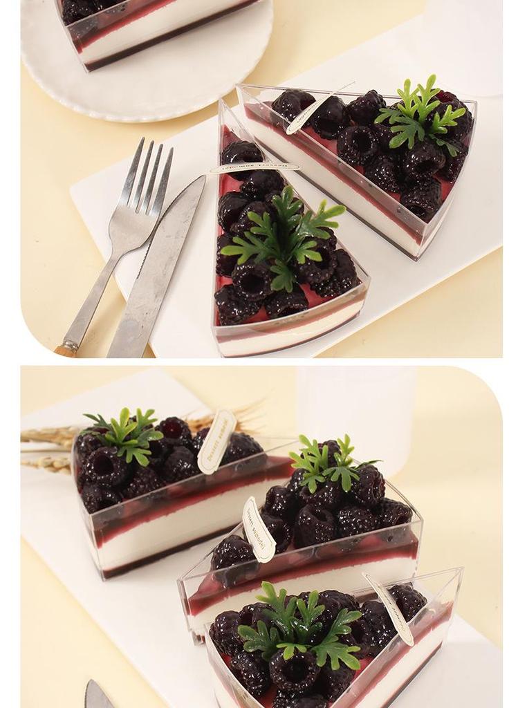 Blackberry Triangle Cake Slice Refrigerator Magnet Ornament - Fake Dessert Shop Decoration