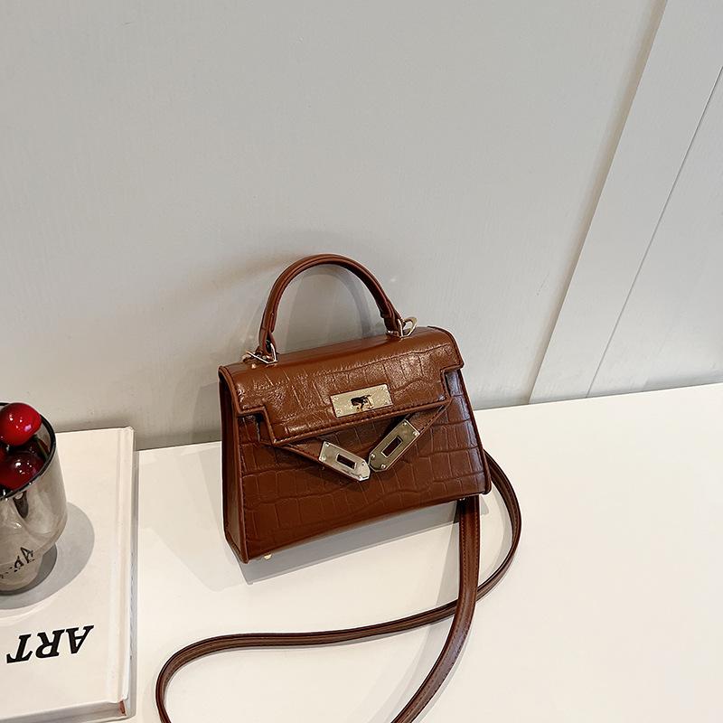 Spring New High-end High-gloss Stone Pattern Portable Single Shoulder Oblique Span Trendy Women's Bag