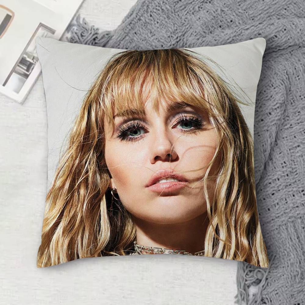 

MMiley Cyrus Doublesided Printed Square Decorative Cushion Cover for Sofa Living Room Home Decor 30x30 cm