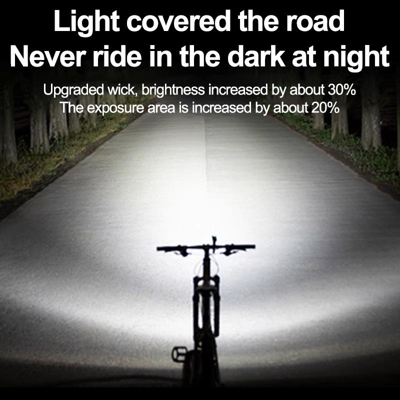 USB Rechargeable Bike Light - Auto Light Sensing Headlight for Night Riding, Strong LED Flashlight