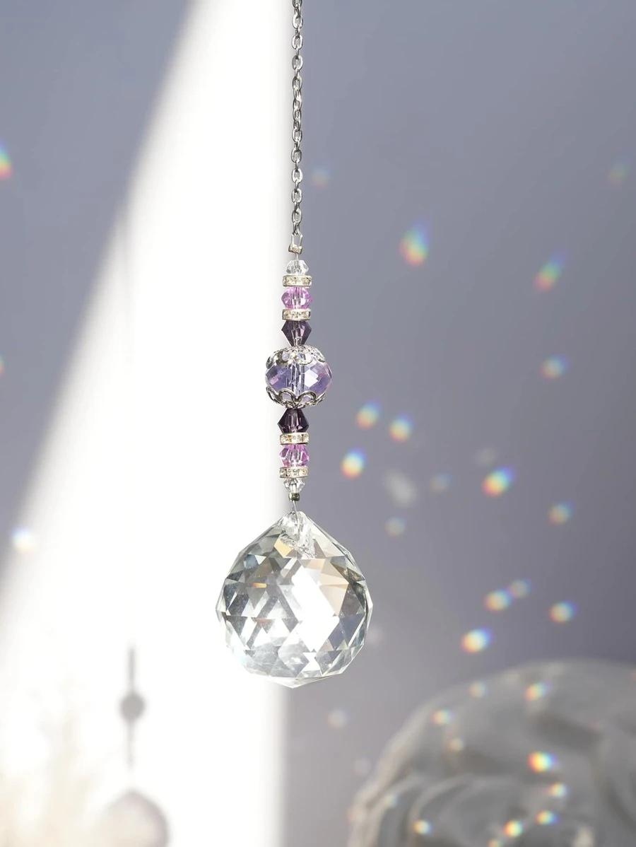 

1шт. Ловец луны из цветного кристалла, украшение для сада, подвесное окно, подходит для свадеб и домашнего декора разноцветный