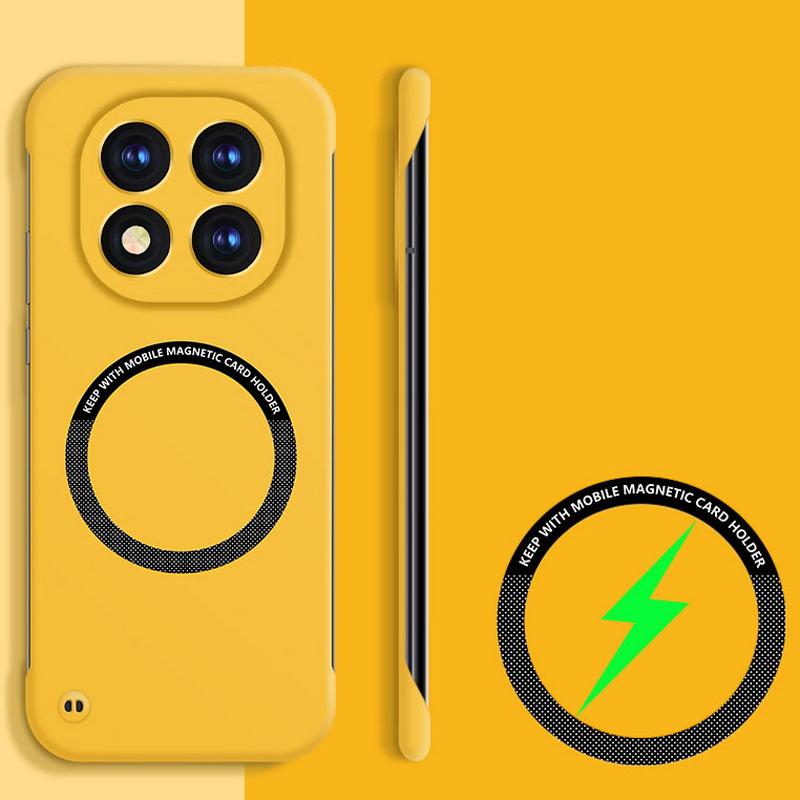 Coque de téléphone magnétique fine sans cadre pour Xiaomi Poco F6 Pro X6 Redmi K70E Note 14 Pro 13 Couleur unie Charge sans fil Antichoc pour Coque MagSafe