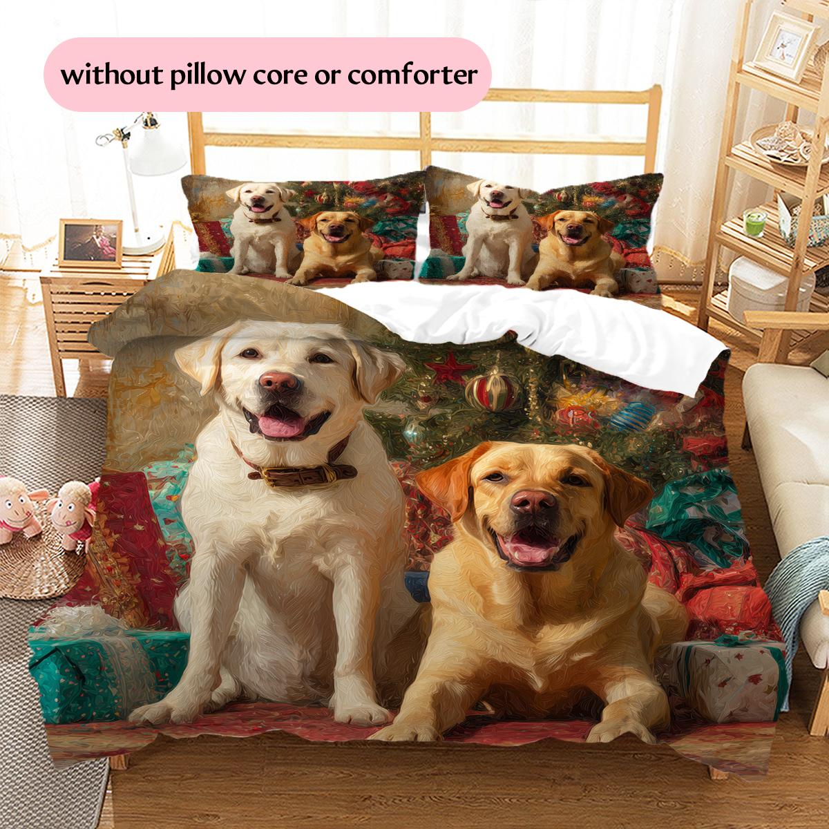 

Two Labradors Pattern Bedding Home Decoration Birthday Gift (1 * duvet cover + 2 * pillowcase, without core) 135x200cm