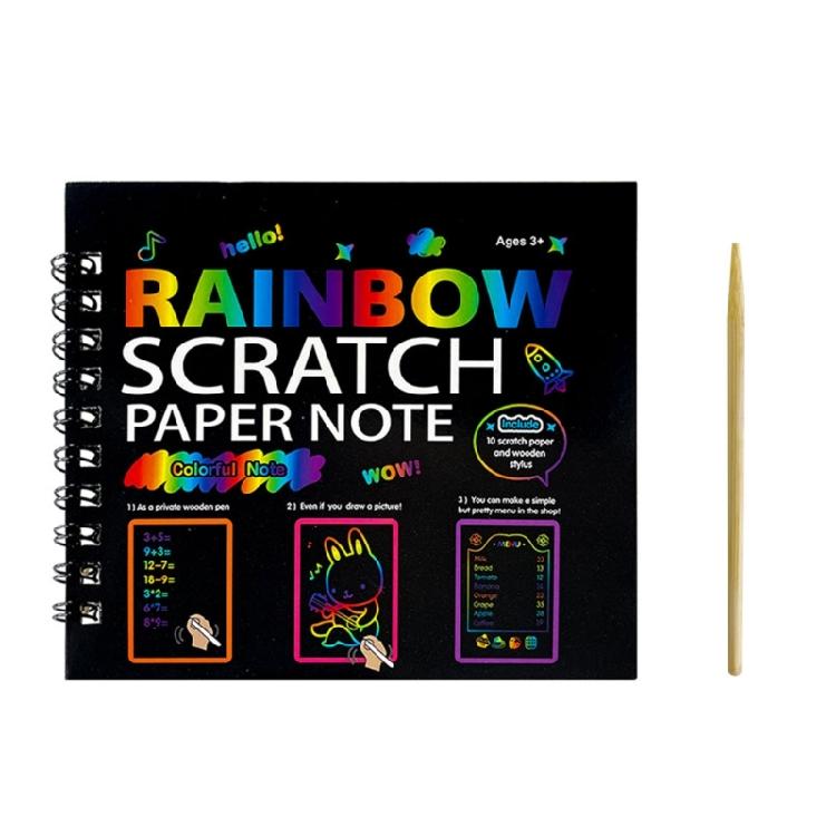Portable Scratch Drawing Book Built in Colorful Pattern Twin Coil Binding Doodling Book for Children Adult Art Drawing